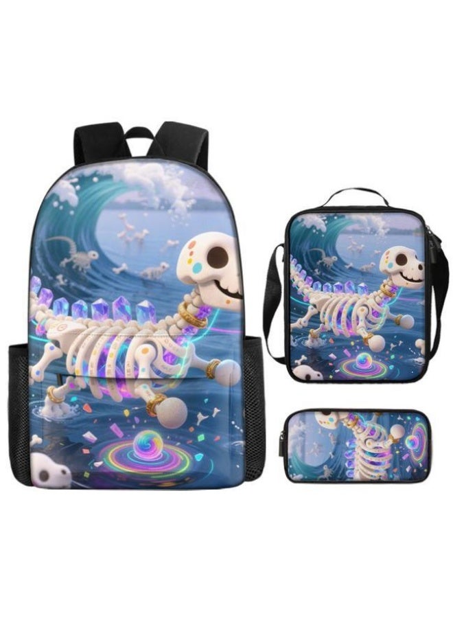 واضح من النار حقيبة ظهر + حقيبة يد + حقيبة قرطاسية | هدية موسم العودة إلى المدرسة / عطلة | مجموعة حقيبة كرتونية من ثلاث قطع، سهلة التعامل مع المناسبات المختلفة (الطلاب والأطفال ونزهات الأصدقاء وتسلق الجبال والمدرسة وما إلى ذلك) - 83 - Image 2