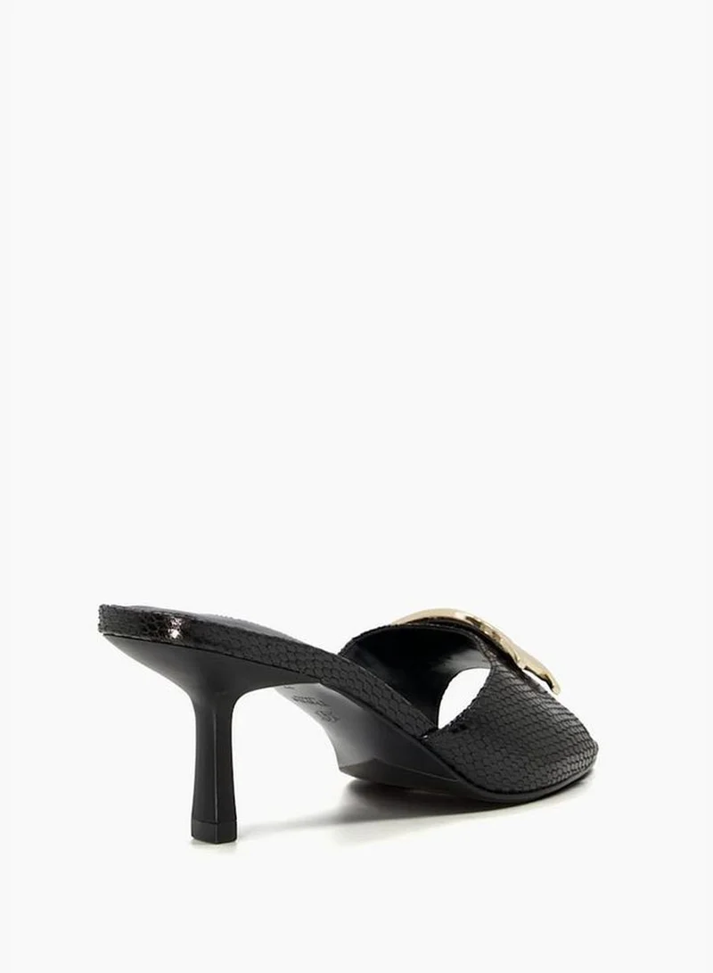 Dune LONDON Made Open Toe Croc Pattern Kitten Heel Sandals