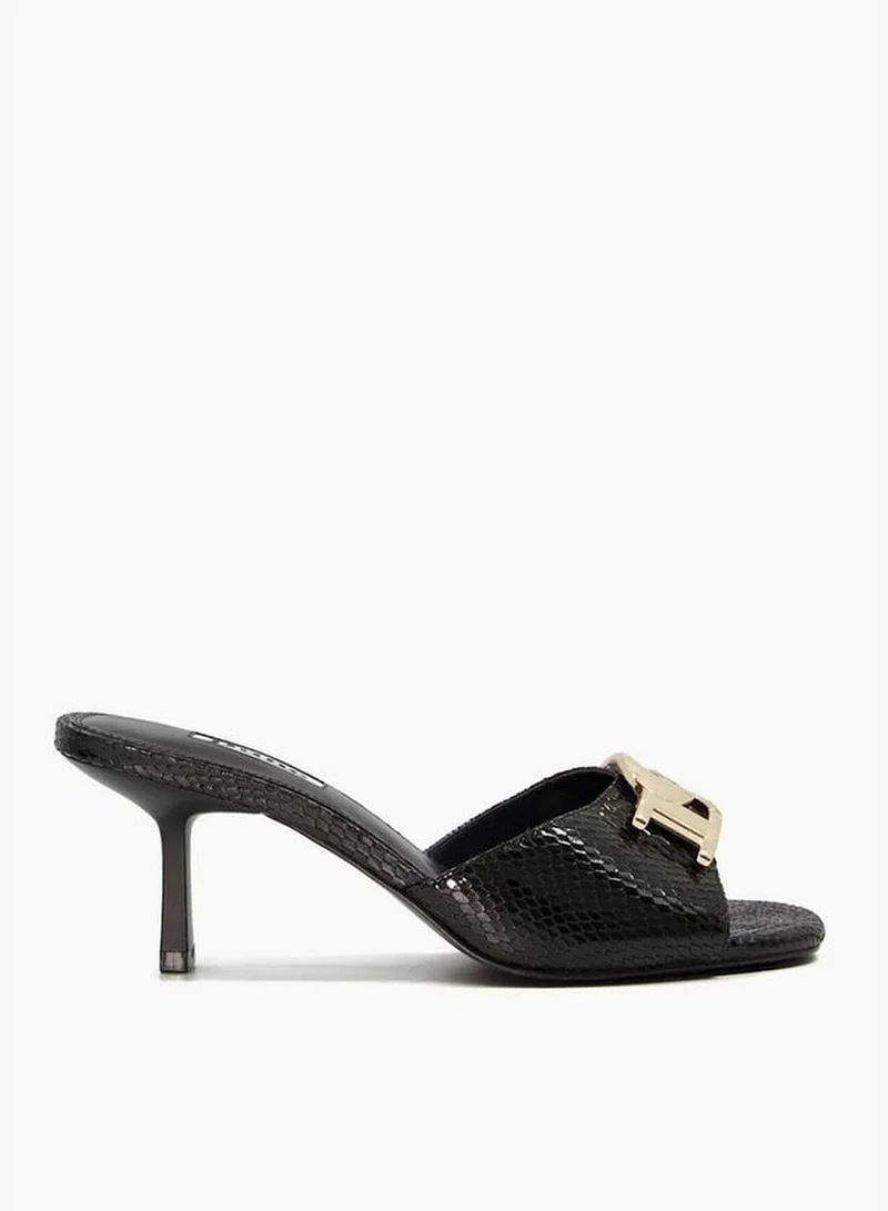 Dune LONDON Made Open Toe Croc Pattern Kitten Heel Sandals