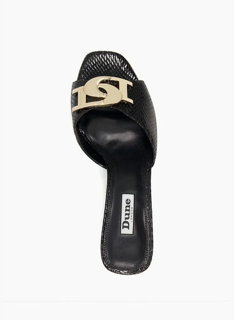 Dune LONDON Made Open Toe Croc Pattern Kitten Heel Sandals