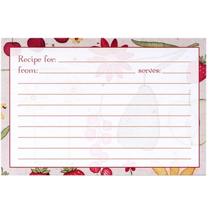 Meadowsweet Kitchens Meadowsweet Kitchens Recipe Card Set  25 Double Sided Recipe Cards 4 x 6 Inch Perfect Size Blank Cards for a Recipe Card Box Make Your Own Personalized Recipe Book  Fruit n Flowers 