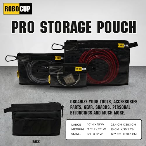 ROBOCUP Pro Zippered Storage Pouch, 3 Sizes Sold Individually or a Set of 3 | Water-Resistant Durable Design, (Set of 3) - Image 2