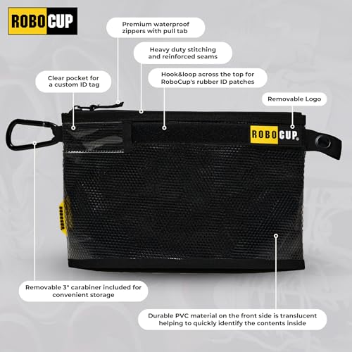 ROBOCUP Pro Zippered Storage Pouch, 3 Sizes Sold Individually or a Set of 3 | Water-Resistant Durable Design, (Set of 3) - Image 3