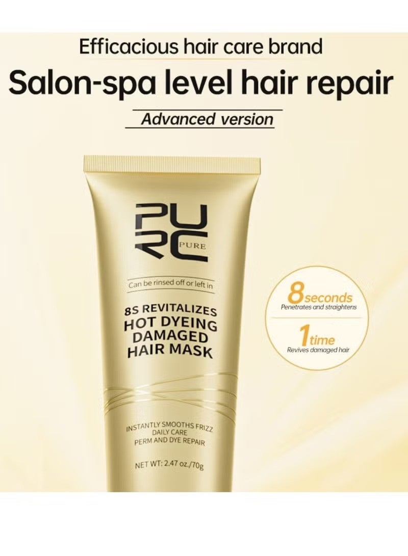 PURC 70g 8S Revitalizes Hot Dyeing Damaged Hair Mask Keratin Damaged Hair Repair Mask Hair Treatment Masks Intensive Repair Hair Treatment Mask with Keratin Protein for Hair Repair and Nourishment - Image 5