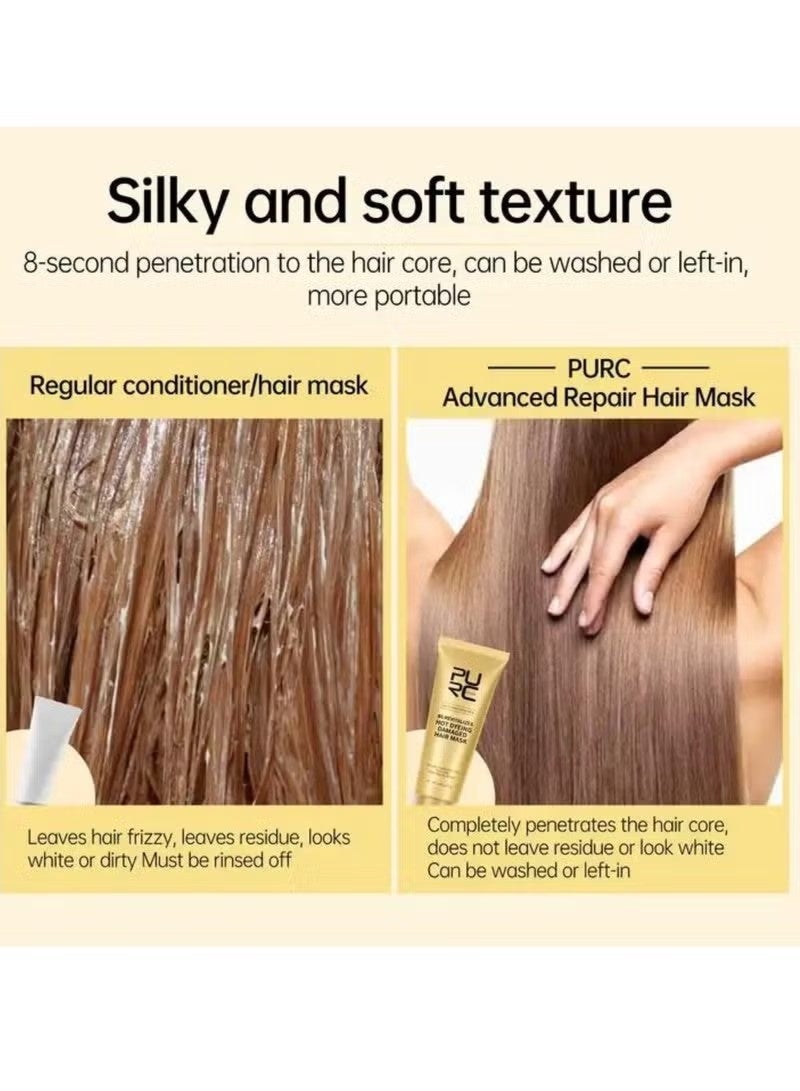PURC 70g 8S Revitalizes Hot Dyeing Damaged Hair Mask Keratin Damaged Hair Repair Mask Hair Treatment Masks Intensive Repair Hair Treatment Mask with Keratin Protein for Hair Repair and Nourishment - Image 3