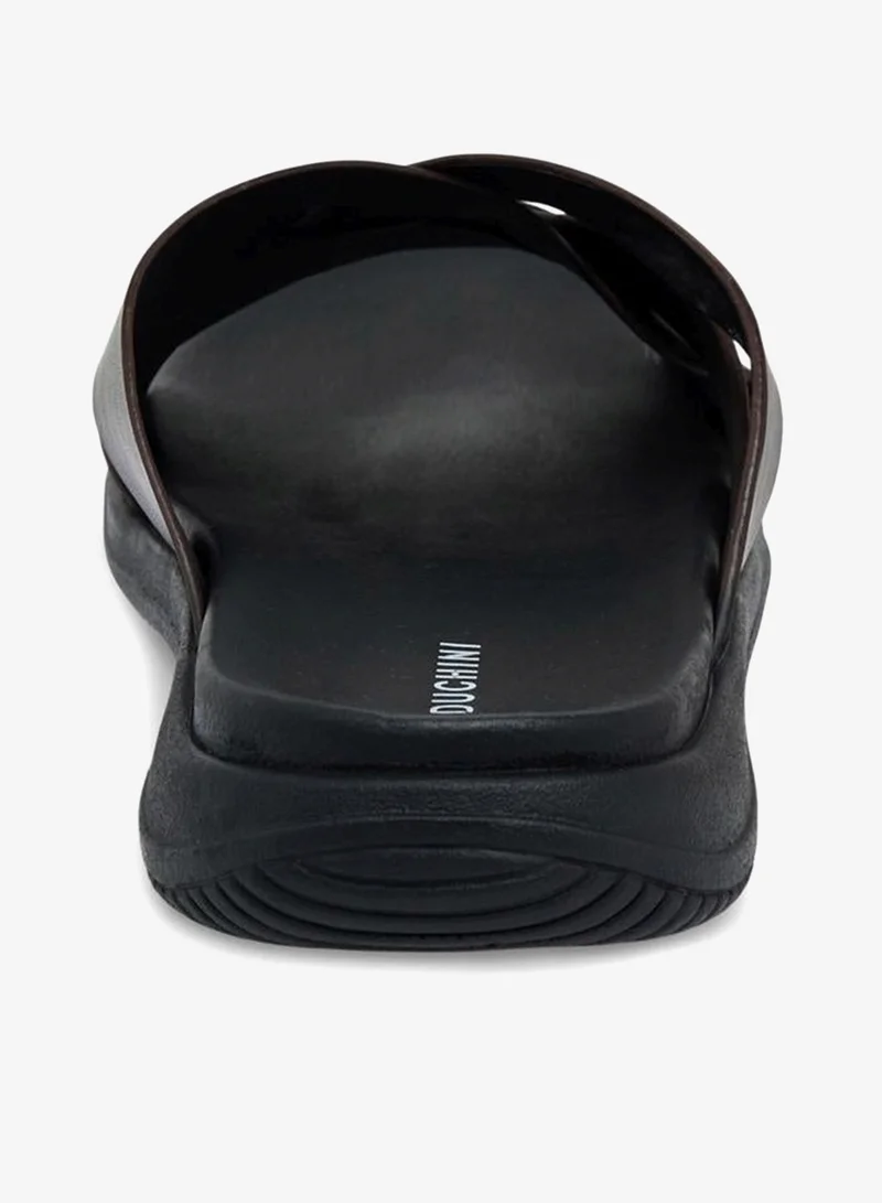 DUCHINI BROWN Men Leather Cross Strap Sandals for Men | Best Price UAE