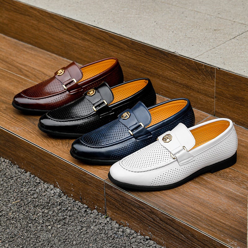 Men'S Shoes, Large Size Men'S Breathable Leather Shoes, Men'S Style Slip-On Loafers, Business Casual Shoes - Image 2