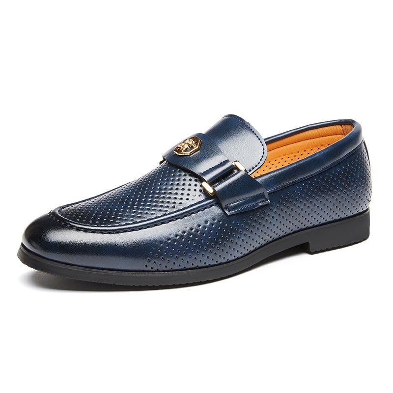 Men'S Shoes, Large Size Men'S Breathable Leather Shoes, Men'S Style Slip-On Loafers, Business Casual Shoes - Image 1
