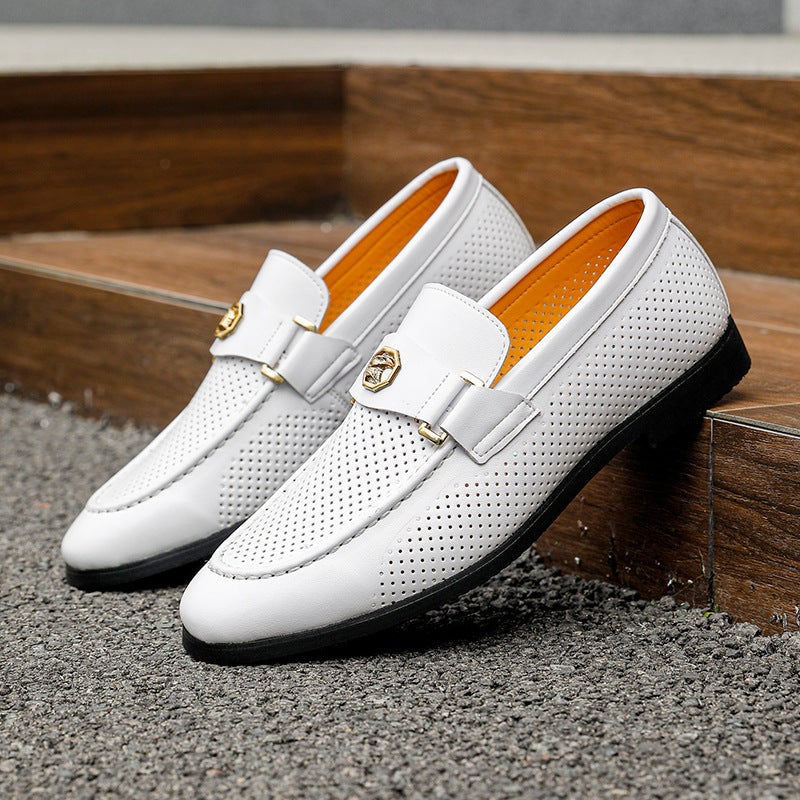 Men'S Shoes, Large Size Men'S Breathable Leather Shoes, Men'S Style Slip-On Loafers, Business Casual Shoes - Image 4