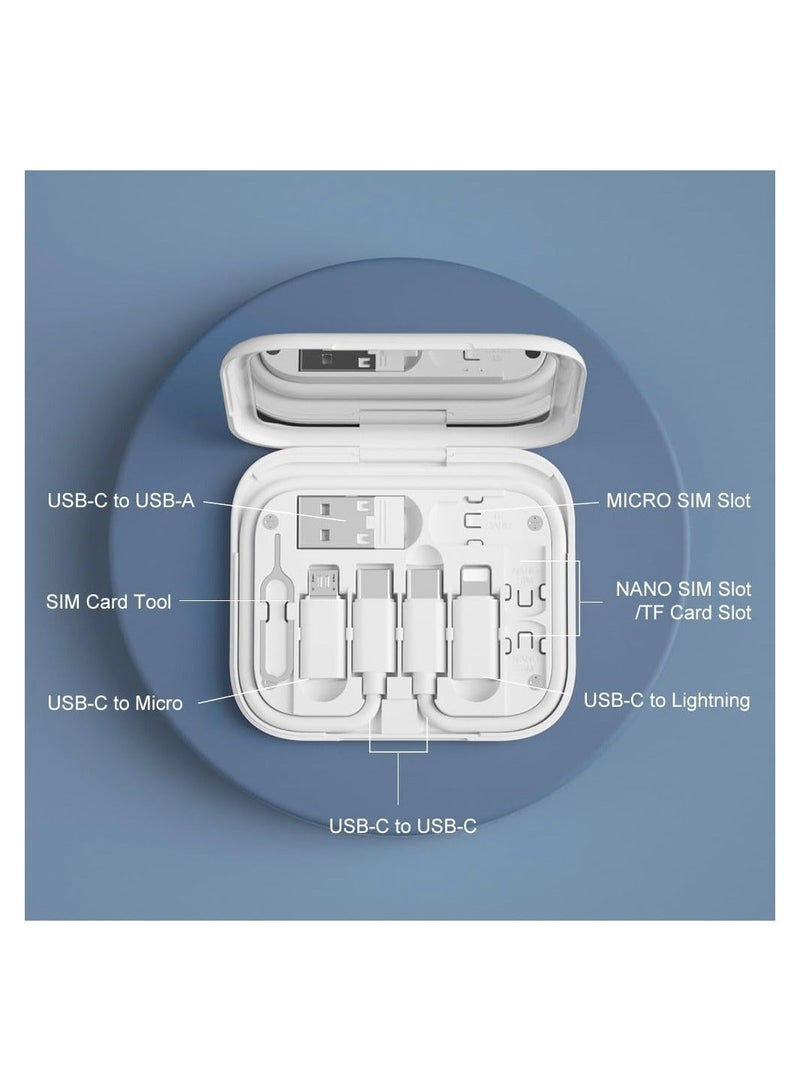 USB C Adapter OTG Kit Multi Charging Cable Case Convertor USB C to iOS Device Type C Micro Adapter Data Transfer Contains Card Slot for Traveling Use as Phone Holder Contains Makeup Mirror - Image 3