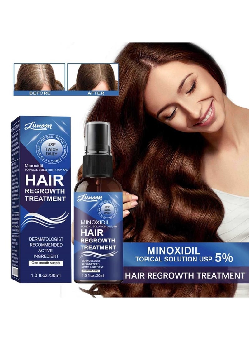 لونون علاج مينوكسيديل 5% لإعادة نمو الشعر للرجال والنساء 30 مل – مصل نمو شعر مثبت سريرياً لتقليل التخفيف، وقف التساقط وزيادة الكثافة - Image 4