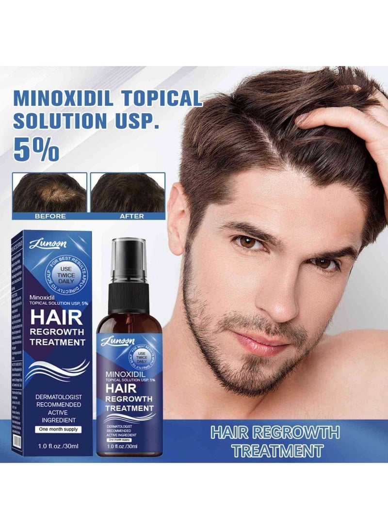 لونون علاج مينوكسيديل 5% لإعادة نمو الشعر للرجال والنساء 30 مل – مصل نمو شعر مثبت سريرياً لتقليل التخفيف، وقف التساقط وزيادة الكثافة - Image 3