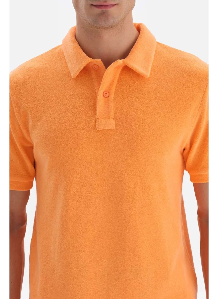 داجي Salmon Towel Polo Neck T-Shirt