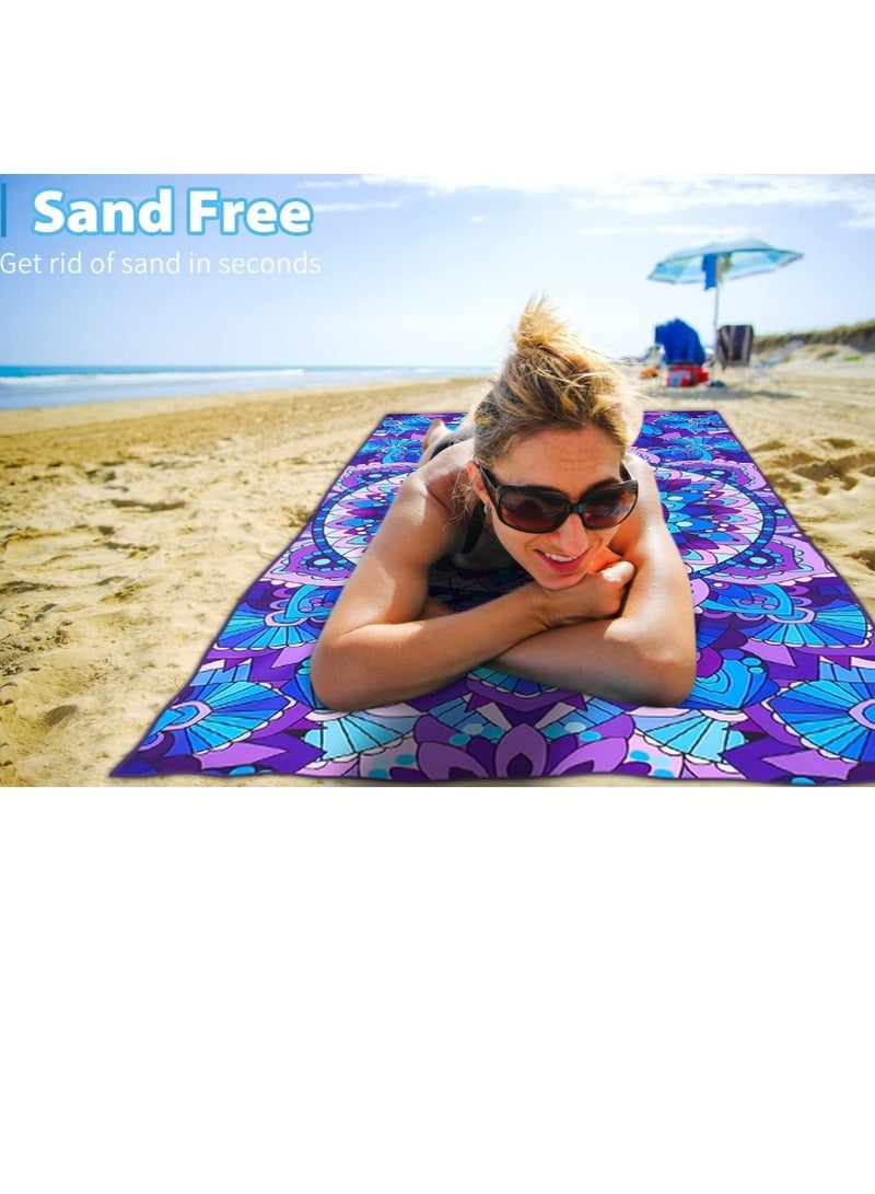 Excefore Sand Free Beach Towel, Large Lightweight Towels, Microfiber Quick Dry, Super Absorbent Beach Towel, Suitable for Swimming, Camping, Holiday - Image 5