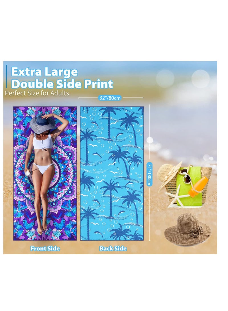 Excefore Sand Free Beach Towel, Large Lightweight Towels, Microfiber Quick Dry, Super Absorbent Beach Towel, Suitable for Swimming, Camping, Holiday - Image 3