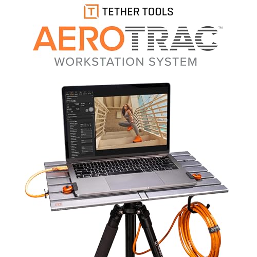 Tether Tools AeroTrac Workstation System Foldable Laptop Tray for Tripod Mounting Video Photography Workstation Platform with 1420 Threads Modular Rail System - Image 3