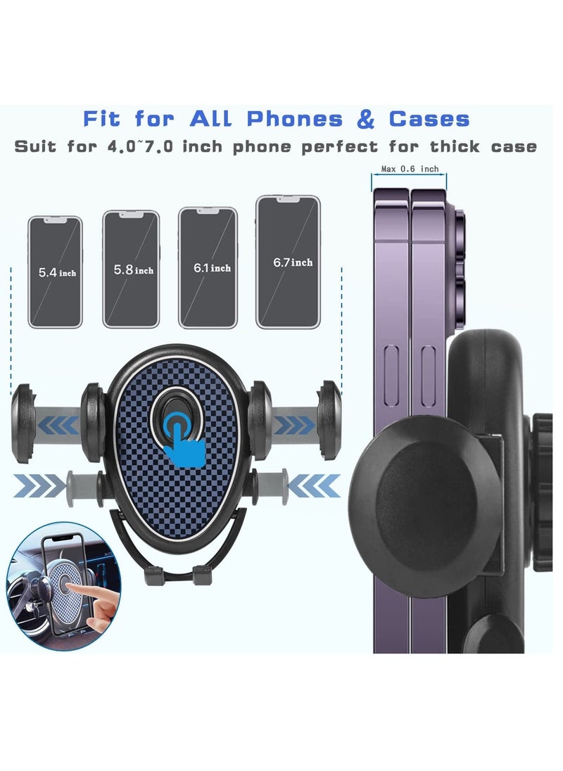 Excefore Universal Car Phone Holder, Air Vent Car Mount Cell Phone Holder Car Phone Stand with Windshield Fit Thick Case & Heavy Phone Friendly Fit for All mobile phone Iphone Samsung  - Image 4