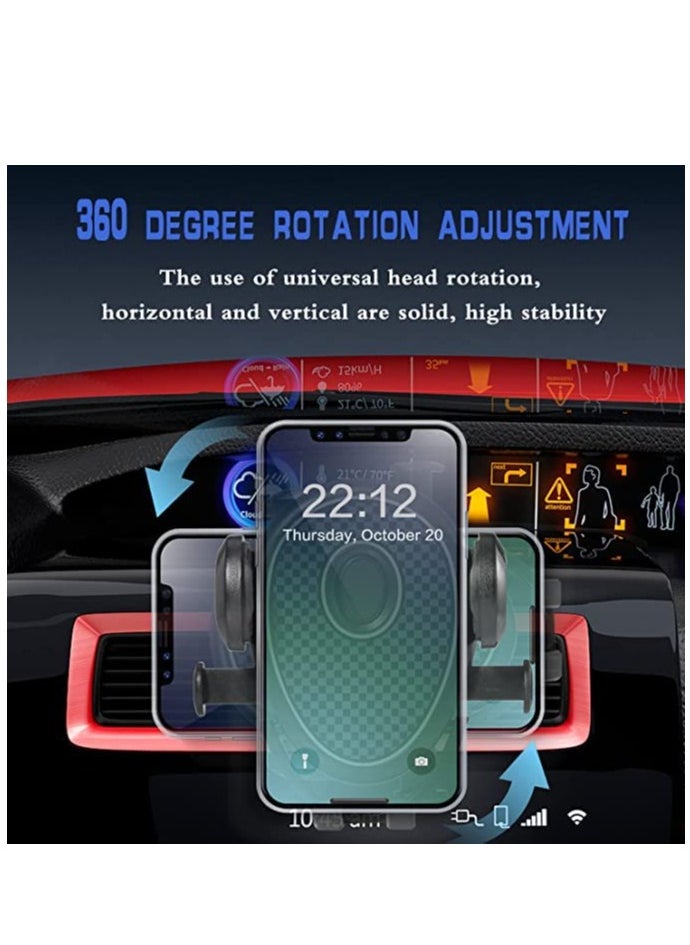 Excefore Universal Car Phone Holder, Air Vent Car Mount Cell Phone Holder Car Phone Stand with Windshield Fit Thick Case & Heavy Phone Friendly Fit for All mobile phone Iphone Samsung  - Image 5