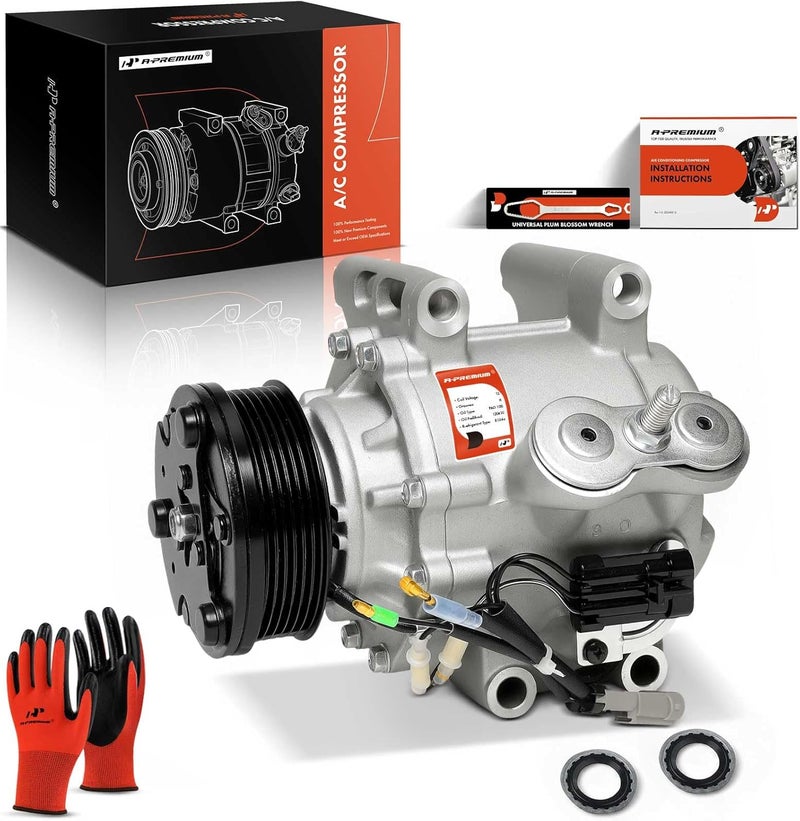 A-Premium Air Conditioner AC Compressor with Clutch for Chevrolet, GMC, Buick, Isuzu, Oldsmobile, and Saab - Image 1
