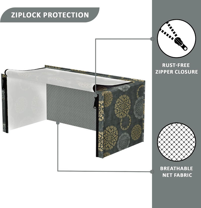 Kuber Industries 23L PVC Dustproof & Spill Resistant Microwave Cover with Ventillation Mesh | Durable Convection & Oven OTG Covers/Accessories for Home Decor | Multi Floral-Black&Silver Local market compliant trusted quality - Image 4