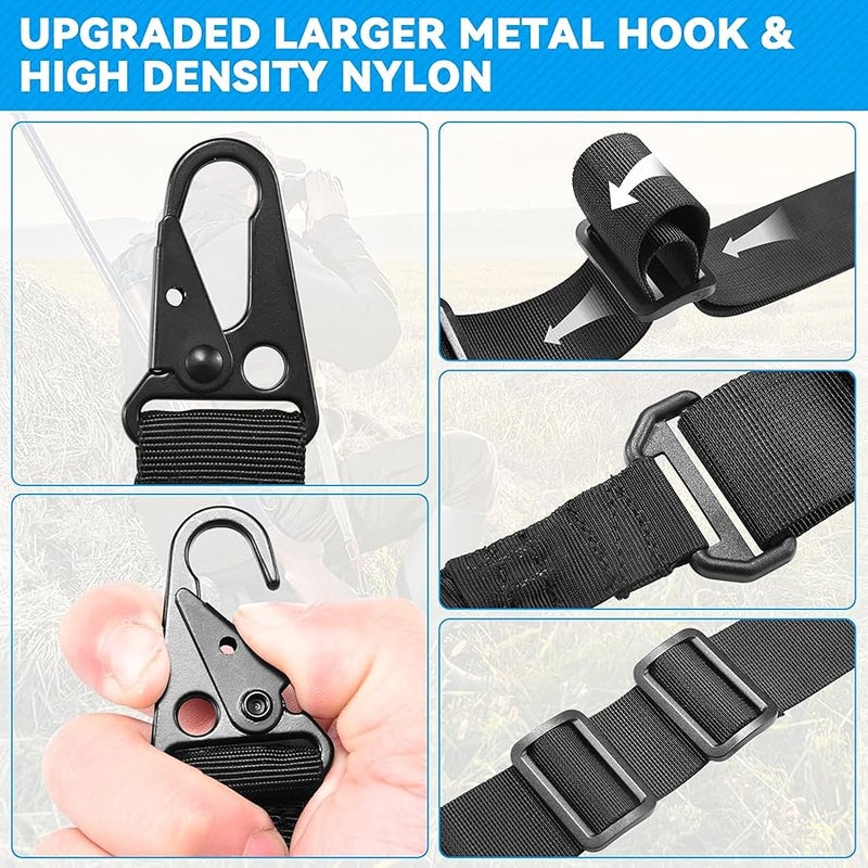 REERON Two Point Traditional Sling with Mounts - Adjustable Extra Long Two Point Traditional Sling with 2 Pack 1.25 QD Sling Rail Swivel Mounts for M-Rails - Image 3