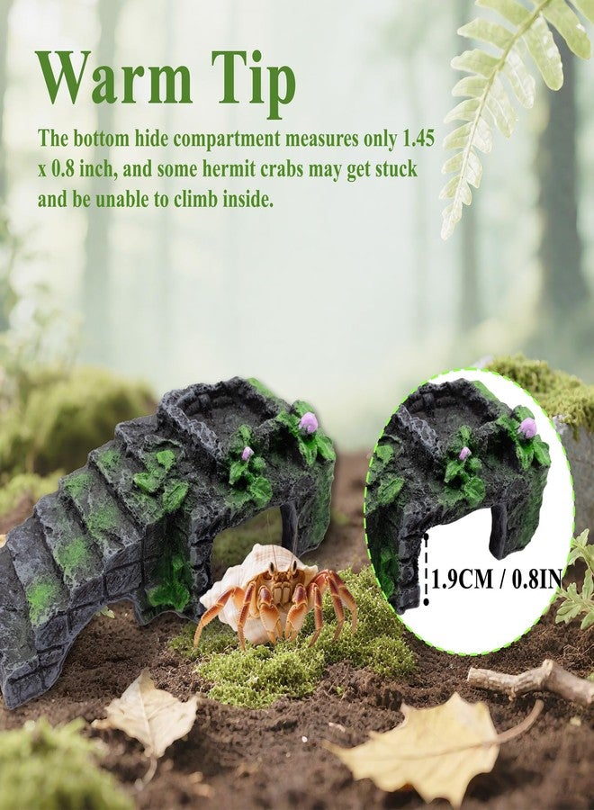 Niuohoy Hermit Crab Climbing Toy with Ramp Resin Food and Water Dish for Crabs, Lizards & Small Reptiles Hermit Crabs Tank Accessories Decor (Grey, 5 x 2 x 1.6 Inch) - Image 3