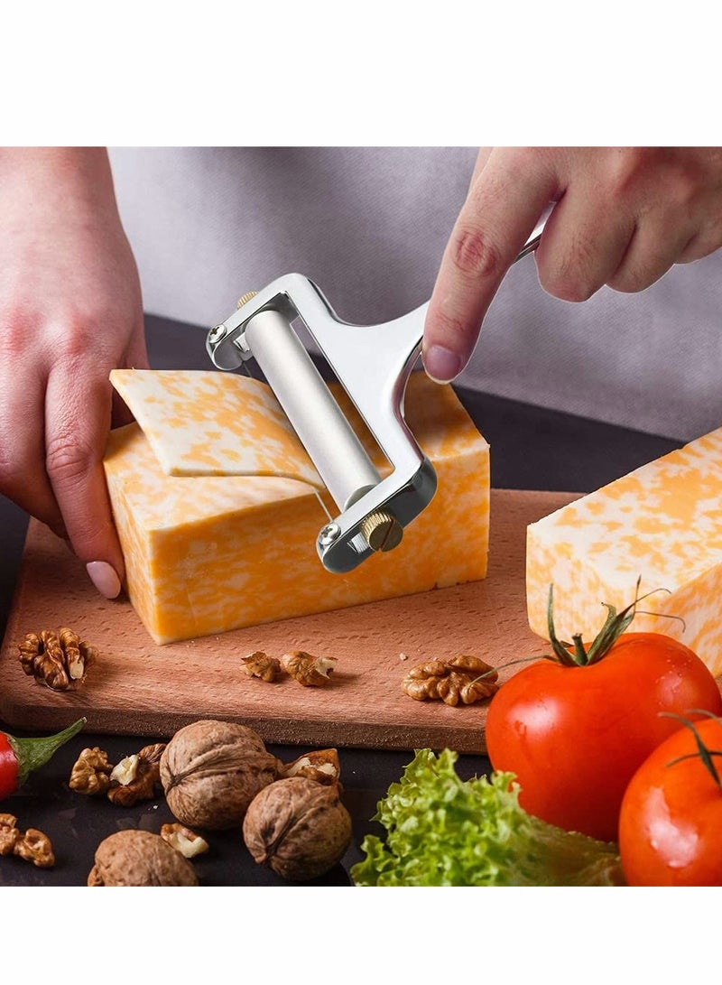 Luckam 2 Pieces of Stainless Steel Cheese Spatula and 1 Piece of Cheese Planer Slicer Special Knife for Household Cheese Flat Cheese Slicer for Soft Semi Hard and Hard Cheese Perfect Cooking Tool - Image 2