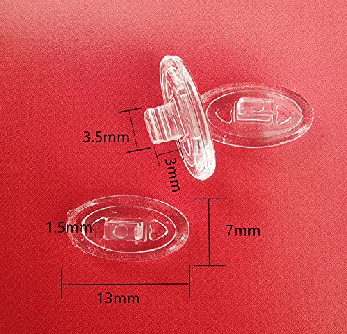 NicelyFit Clear Push-on Nose Pads for Oakley Eyeglass Frames OX5079 OX5038 OX5066 OX5088 OX3102 OX5040 OX5042 etc. (Clear - 2 Pairs) - Image 3