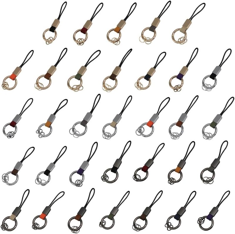 Simulated Leather Keychain With And Adjustable Wrist Strap Trendy Holder For Car Keys Organization - Image 5