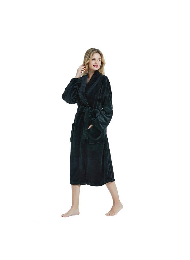 DESINO Unisex Bathrobes, Premium Bathrobes, Soft Flannel Long Bathrobes, Thick Robes For Men And Women, Pajamas, Home Shawl Robes, Spa Bathrobes - Image 4