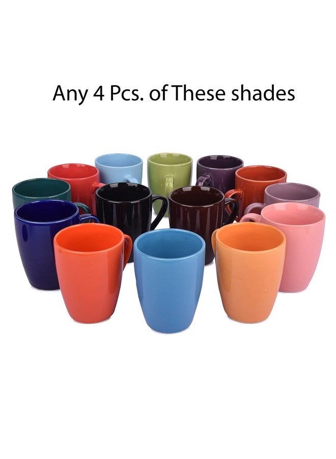 Anwaliya Crystal Ceramic Coffee Mug Set of 4 (280ml) Handcrafted Design Tea Cups Stackable, Chip Resistant, Large Serving Green Tea Cups, Fortuna (Color May Vary) - Image 3