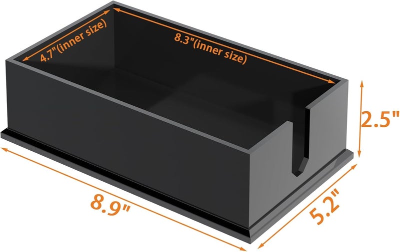 PITBVO Napkin Holder for Table, Acrylic Napkin Paper Towel Holder for Kitchen, Clear Acrylic Guest Towel Holder Tray for Bathroom, Cocktail Napkin Holder for Dinner (Rectangle Black 0.16+0.31in Thickness) - Image 4