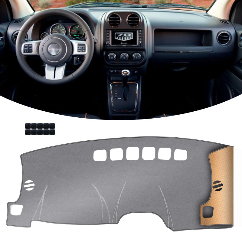 KEYOOG Dashboard Cover Dash Mat Fit for Jeep 20162009 Compass20172009 Patriot for MK Body CodeCar Dash Board Mat AntiGlare CarpetNonSlip Pad Sunshield Protector Grey