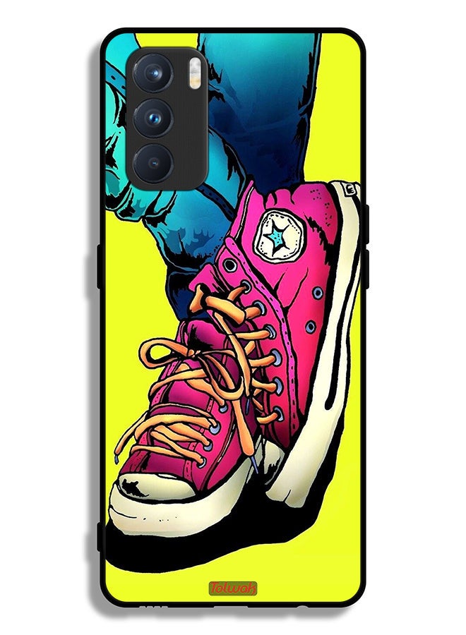 Tolwak Oppo K9 Pro Protective Case Cover Canva Shoes Art - Image 2