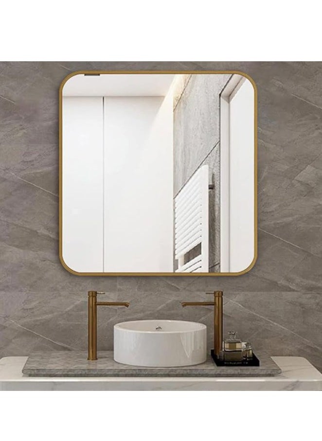 Bathroom Mirror Full Length Mirror Wall Mounted Mirror Makeup Mirror Dressing Mirror Frame Mirror for Bathroom Living Room Bedroom (60*60CM)  - Image 2