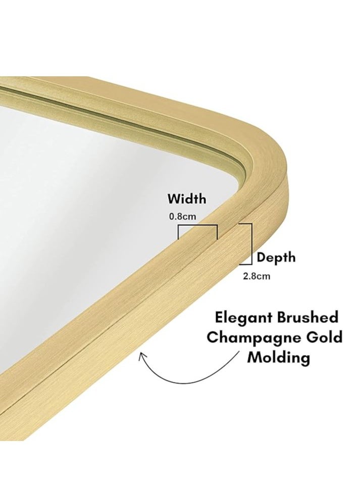 Bathroom Mirror Full Length Mirror Wall Mounted Mirror Makeup Mirror Dressing Mirror Frame Mirror for Bathroom Living Room Bedroom (60*60CM)  - Image 4