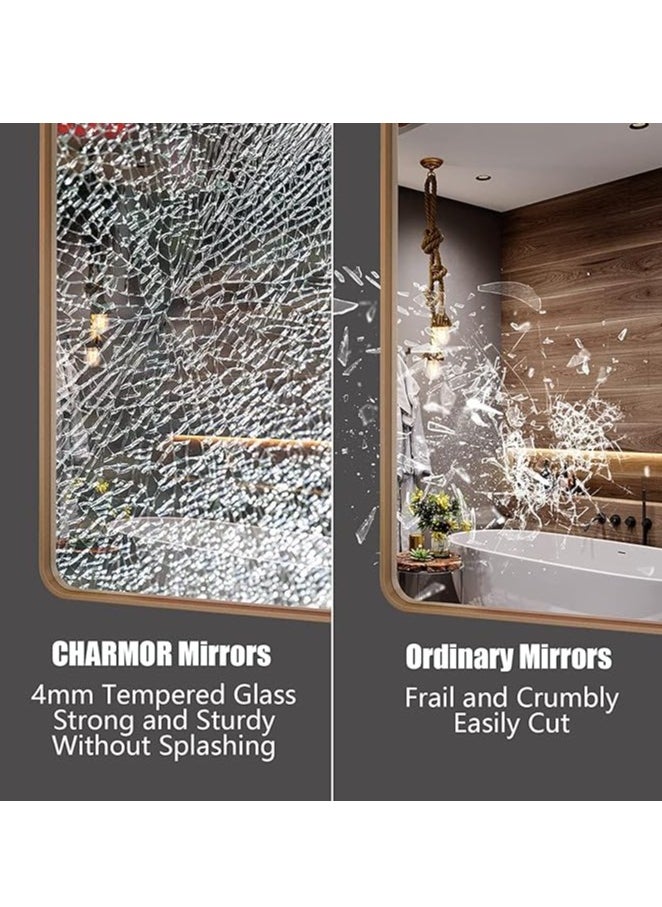 Bathroom Mirror Full Length Mirror Wall Mounted Mirror Makeup Mirror Dressing Mirror Frame Mirror for Bathroom Living Room Bedroom (60*60CM)  - Image 5