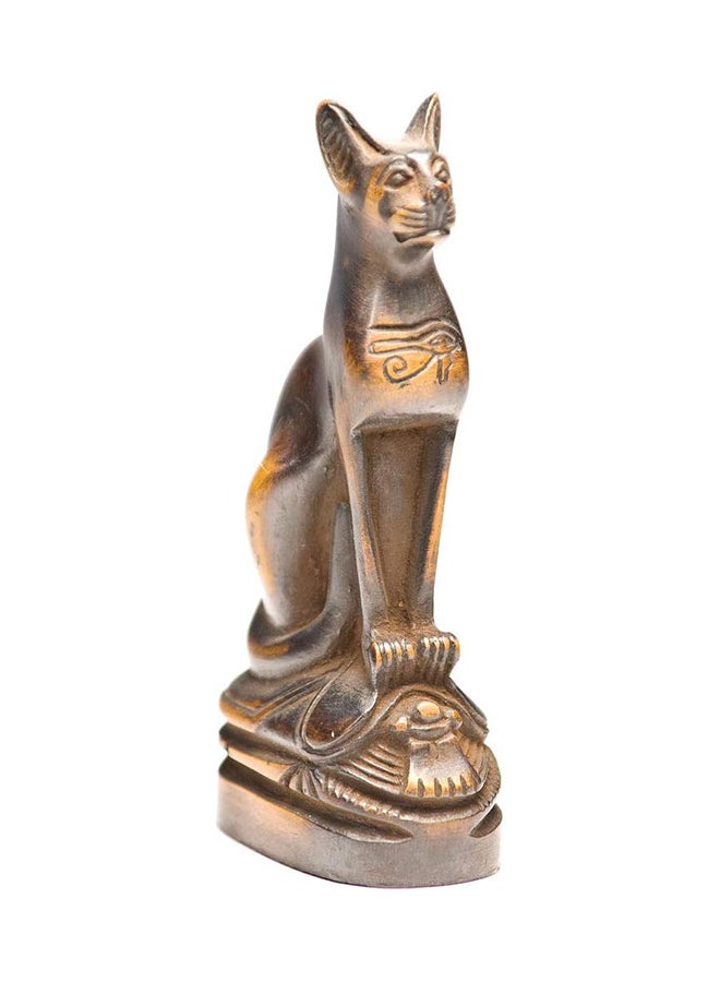 Generic Discoveries Egyptian Imports Miniature Bastet Cat Goddess With Scarab Statue - Antiqued Brown - 3.75 - Made In Egypt 