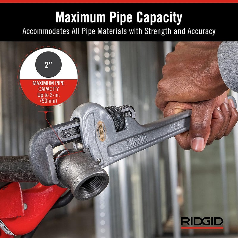 RIDGID 14" Aluminum Straight Pipe Wrench - Image 3