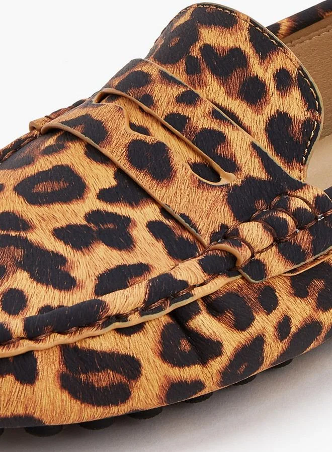 Renzo Ruganni TAN Women Animal Print Slip-On Loafers for Women | Best Price UAE
