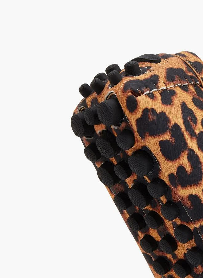 Renzo Ruganni TAN Women Animal Print Slip-On Loafers for Women | Best Price UAE