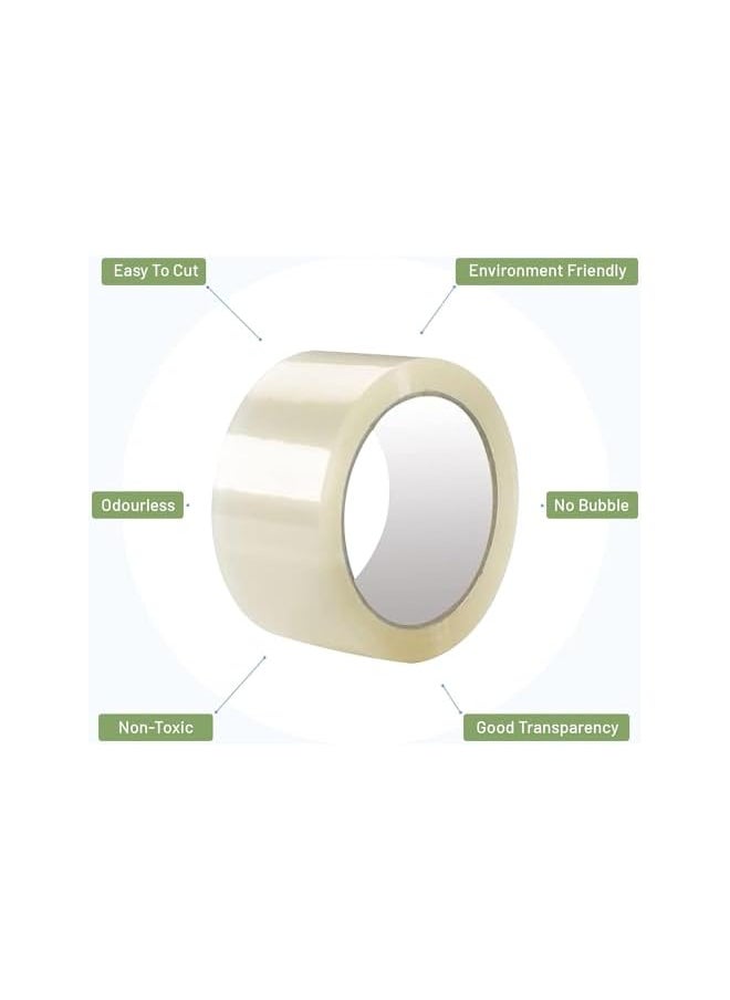 PROMASS - promass Clear Packing Tape - 2 Inches x 100 Yards | Strong Heavy Duty Packaging Tape for Sealing Parcel Boxes, Moving Boxes, Houses, Large Postal Bags, Office Supplies - Image 1