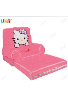 UKR Foldable Hello Kitty Plush Armchair for Kids – Soft & Cozy Seat for Playrooms and Bedrooms | Cute Hello Kitty Design Kids Chair | Comfortable & Stylish Toddler Armchair for Girls  - Image 3