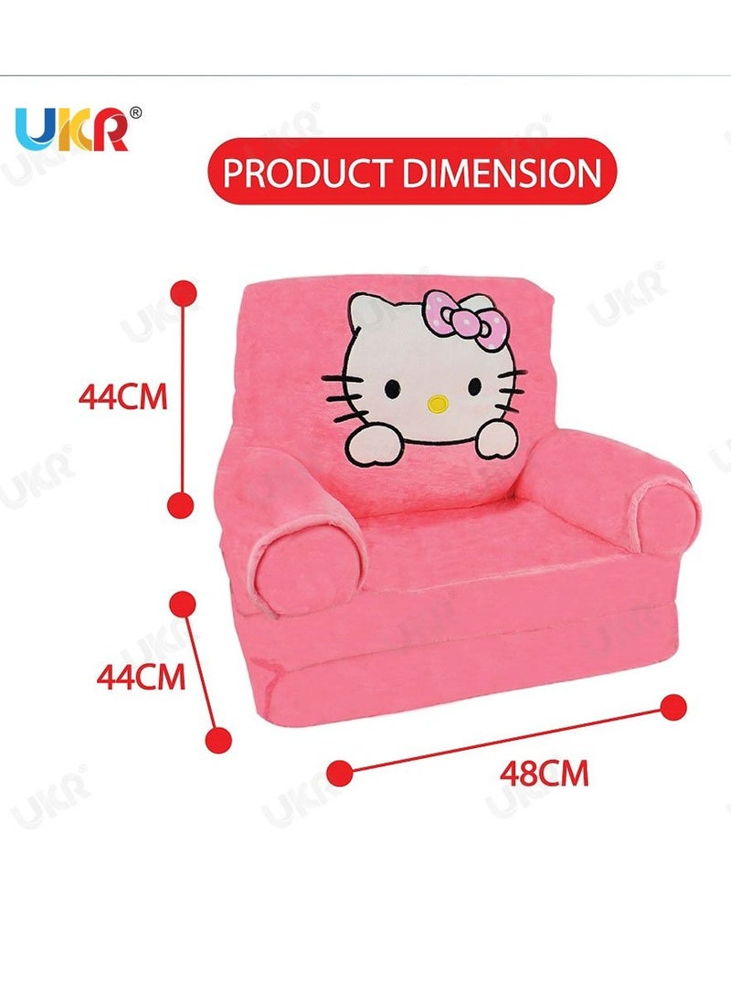UKR Foldable Hello Kitty Plush Armchair for Kids – Soft & Cozy Seat for Playrooms and Bedrooms | Cute Hello Kitty Design Kids Chair | Comfortable & Stylish Toddler Armchair for Girls  - Image 5