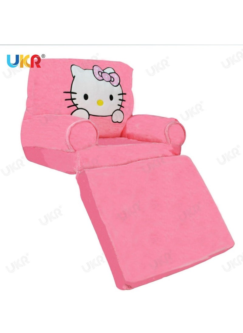 UKR Foldable Hello Kitty Plush Armchair for Kids – Soft & Cozy Seat for Playrooms and Bedrooms | Cute Hello Kitty Design Kids Chair | Comfortable & Stylish Toddler Armchair for Girls  - Image 4