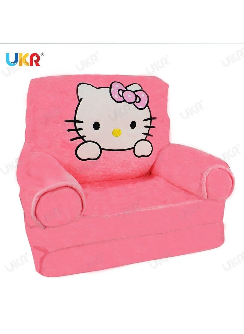 UKR Foldable Hello Kitty Plush Armchair for Kids – Soft & Cozy Seat for Playrooms and Bedrooms | Cute Hello Kitty Design Kids Chair | Comfortable & Stylish Toddler Armchair for Girls  - Image 2