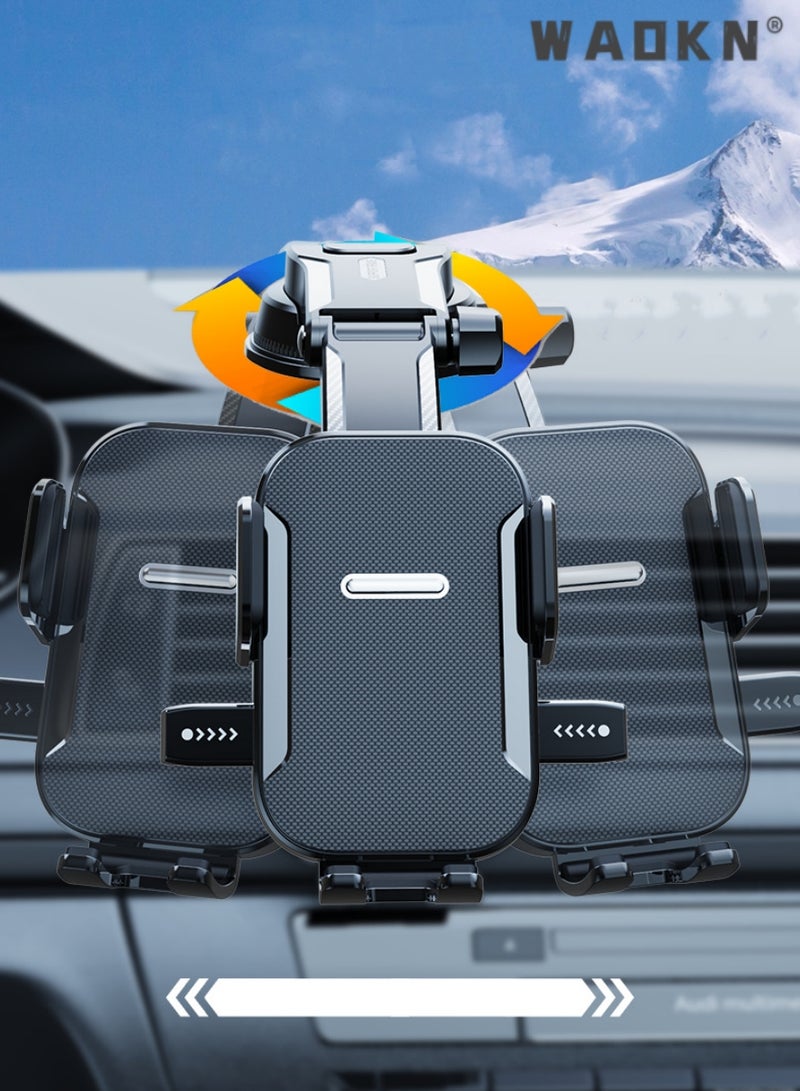 WAOKN 360 Degree Rotating Universal Cell Phone Mount Dashboard Windshield Air Vent [Multi-Angle Adjustment Arm] Dash Phone Holder Mount, Car Cell Phone Holder, for Car Fit for All Mobile Phones. - Image 4