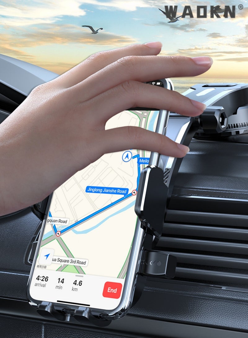 WAOKN 360 Degree Rotating Universal Cell Phone Mount Dashboard Windshield Air Vent [Multi-Angle Adjustment Arm] Dash Phone Holder Mount, Car Cell Phone Holder, for Car Fit for All Mobile Phones. - Image 2