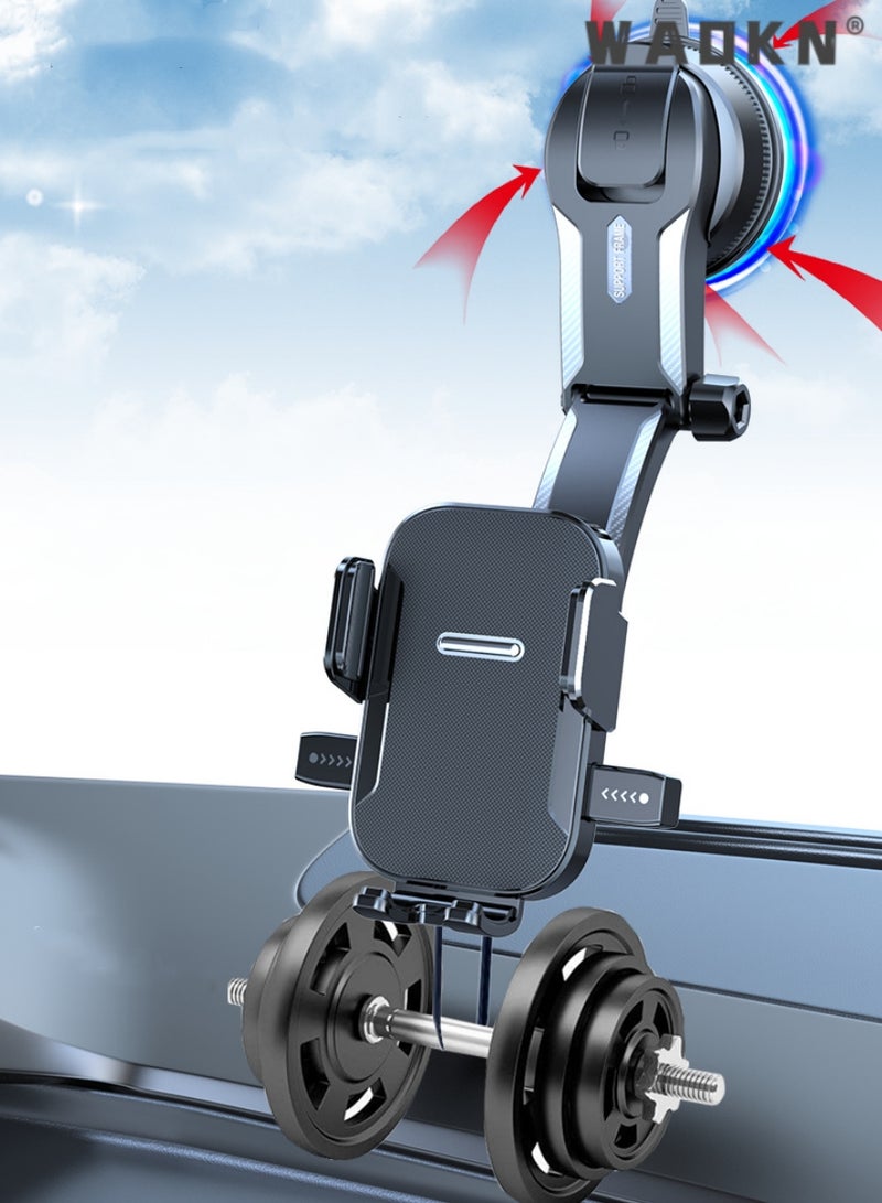 WAOKN 360 Degree Rotating Universal Cell Phone Mount Dashboard Windshield Air Vent [Multi-Angle Adjustment Arm] Dash Phone Holder Mount, Car Cell Phone Holder, for Car Fit for All Mobile Phones. - Image 5