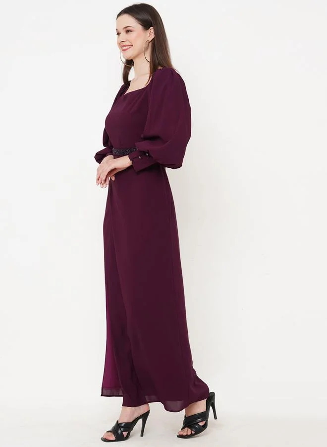 Mish Mish Sweetheart Neck Embellished Waistband Maxi Dress